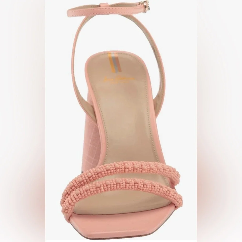 Sam Edelman Kia Block Heel Pink Size 6‎ Sandals Square Toe Ankle Strap - Picture 6 of 16